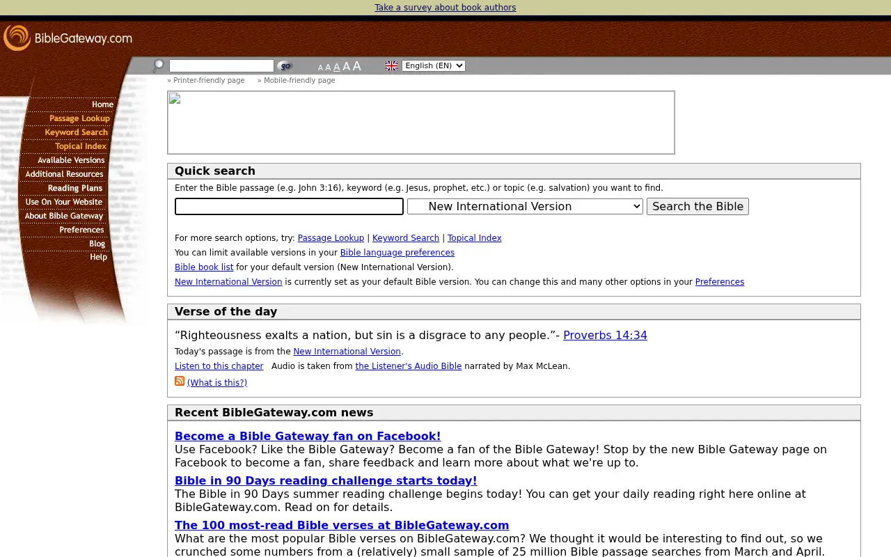 biblegateway.com in 2009