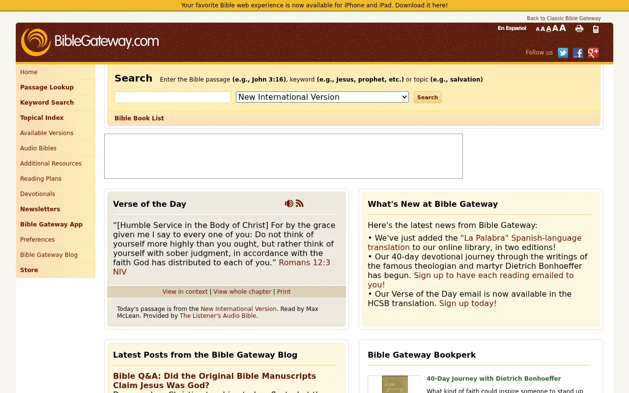 biblegateway.com in 2012