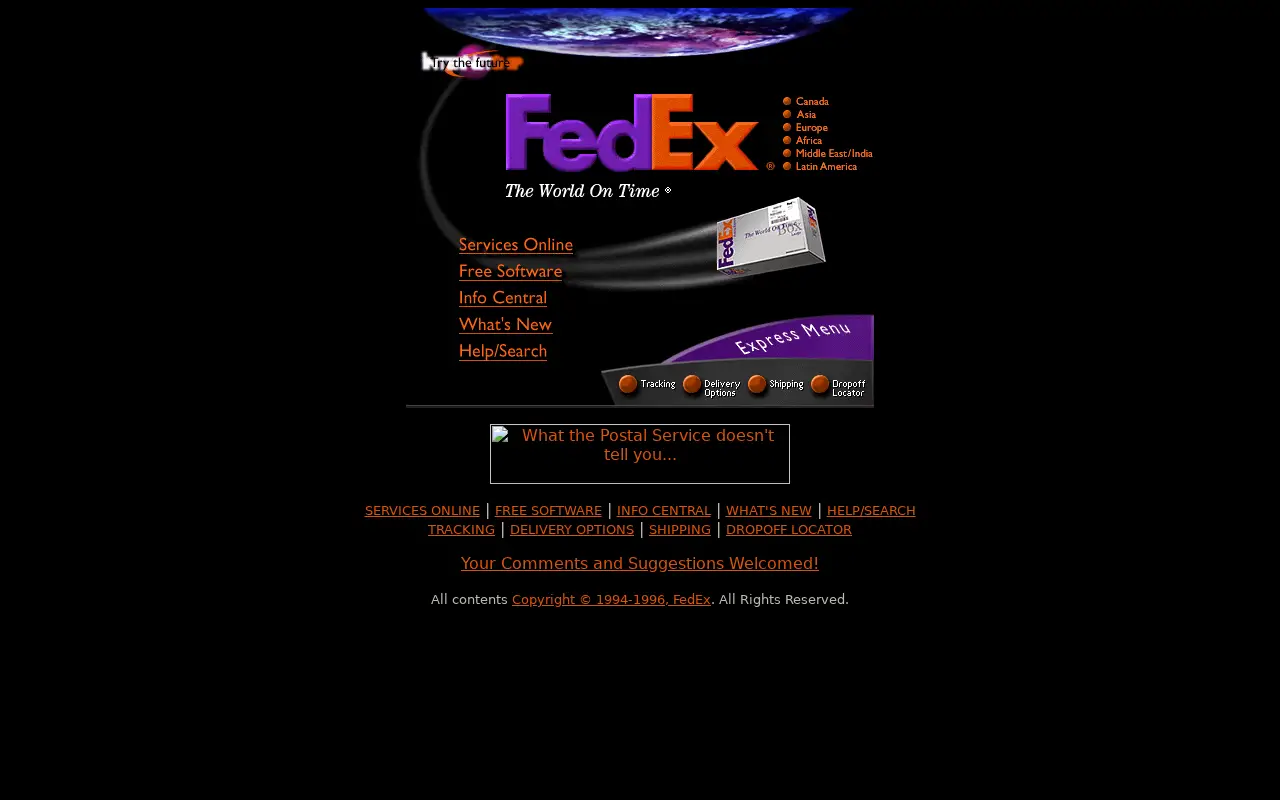 fedex.com in 1996