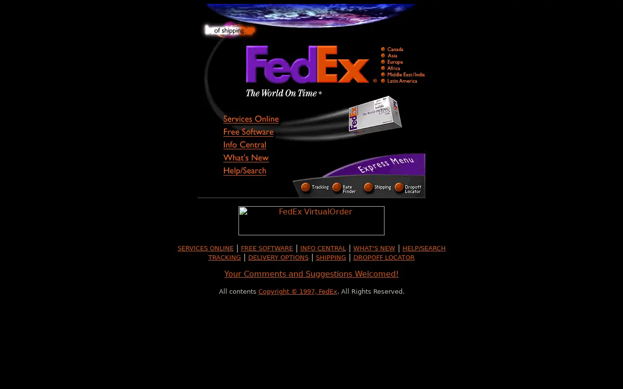fedex.com in 1997