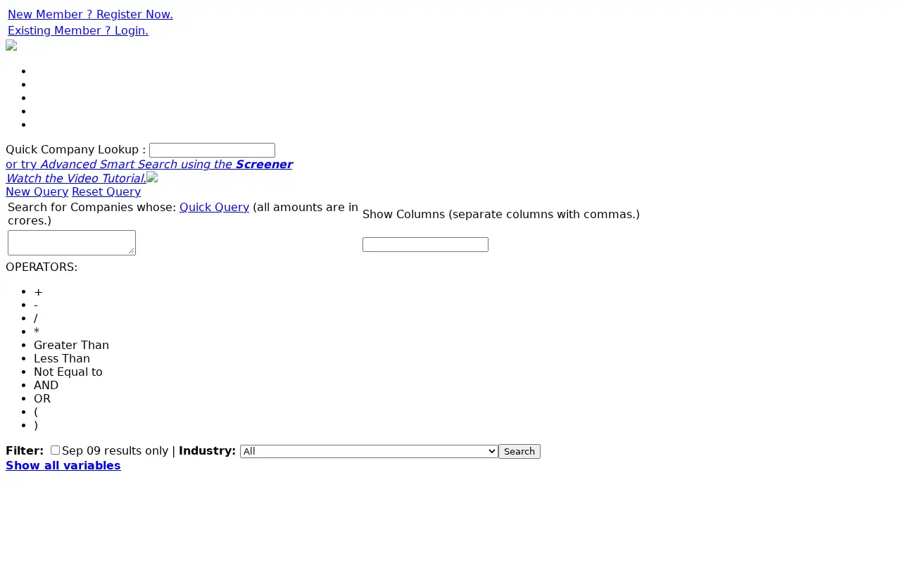 screener.in in 2009