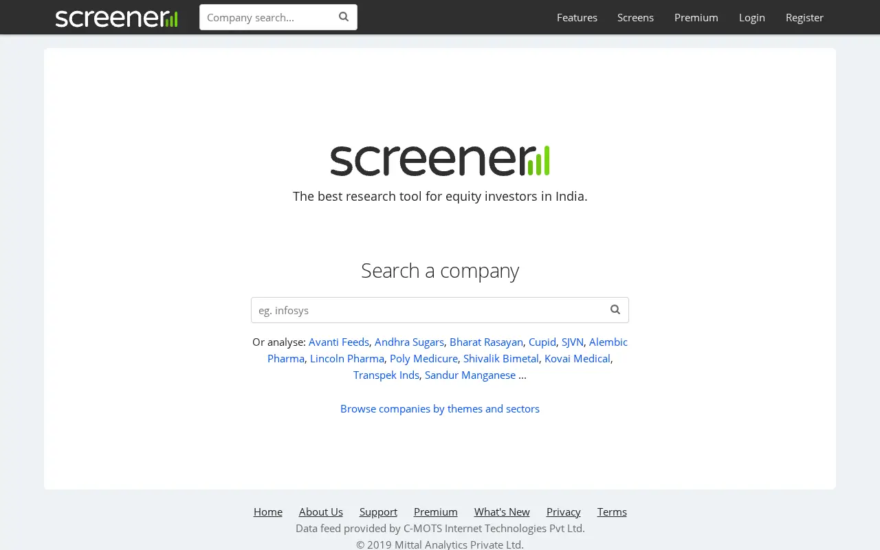 screener.in in 2020