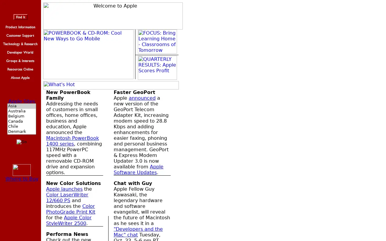 apple.com in 1996
