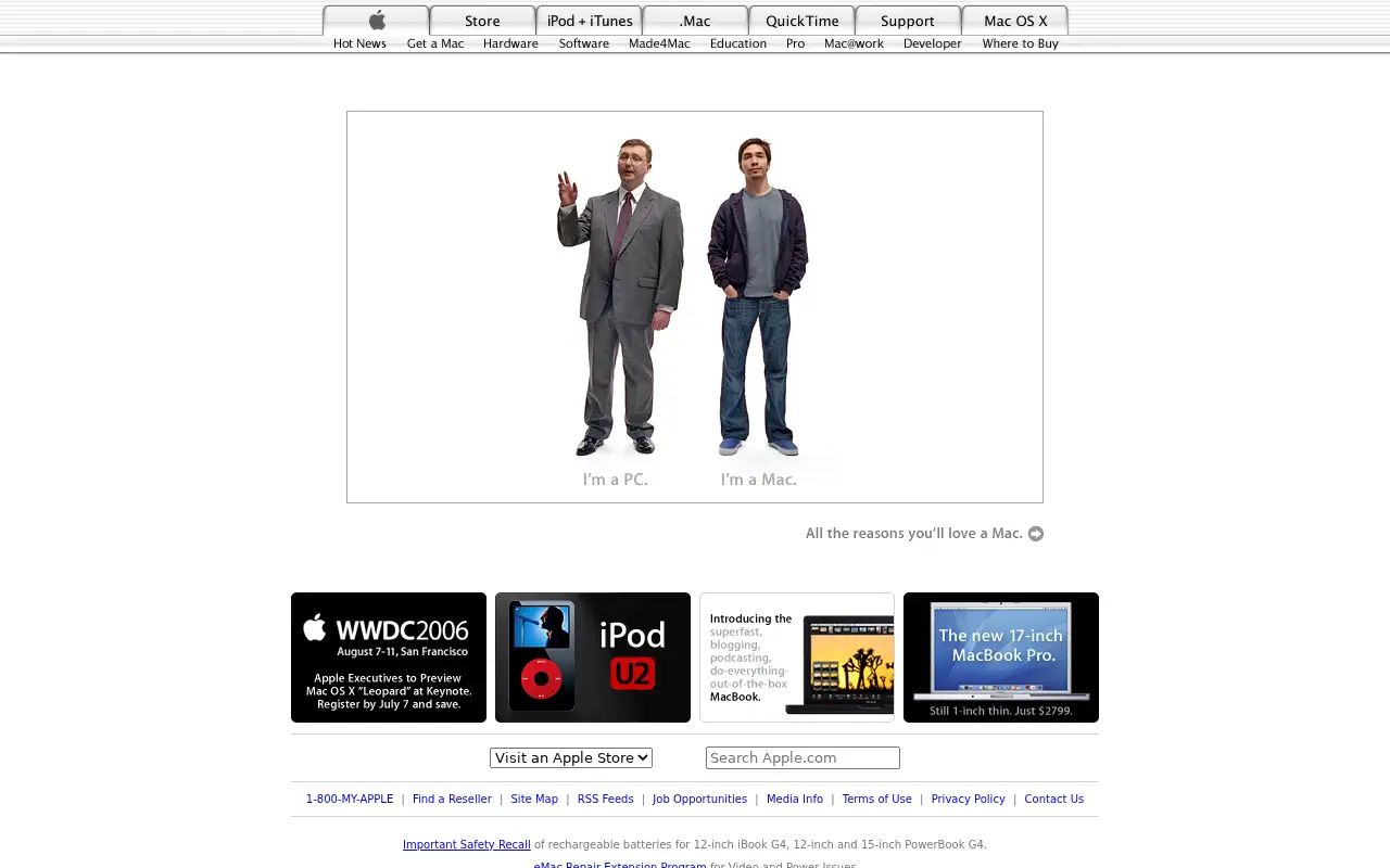 apple.com in 2006