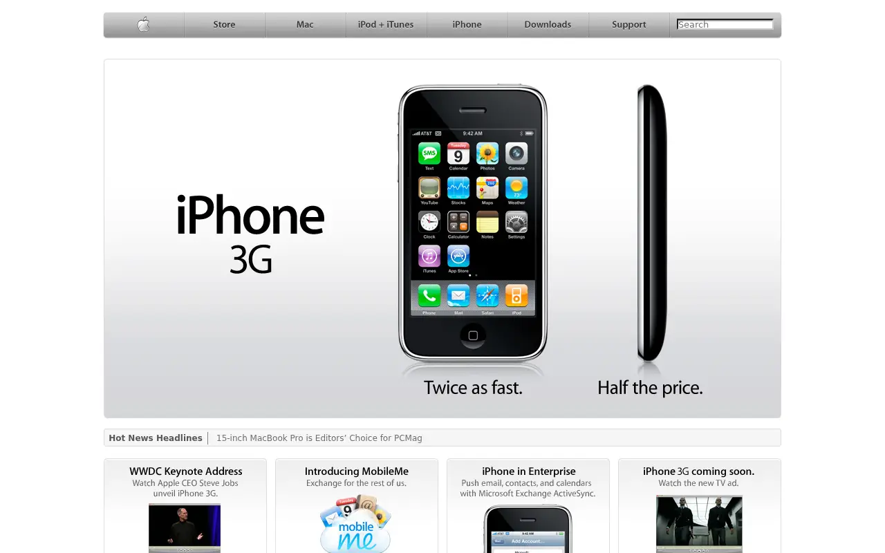 apple.com on June 25, 2008