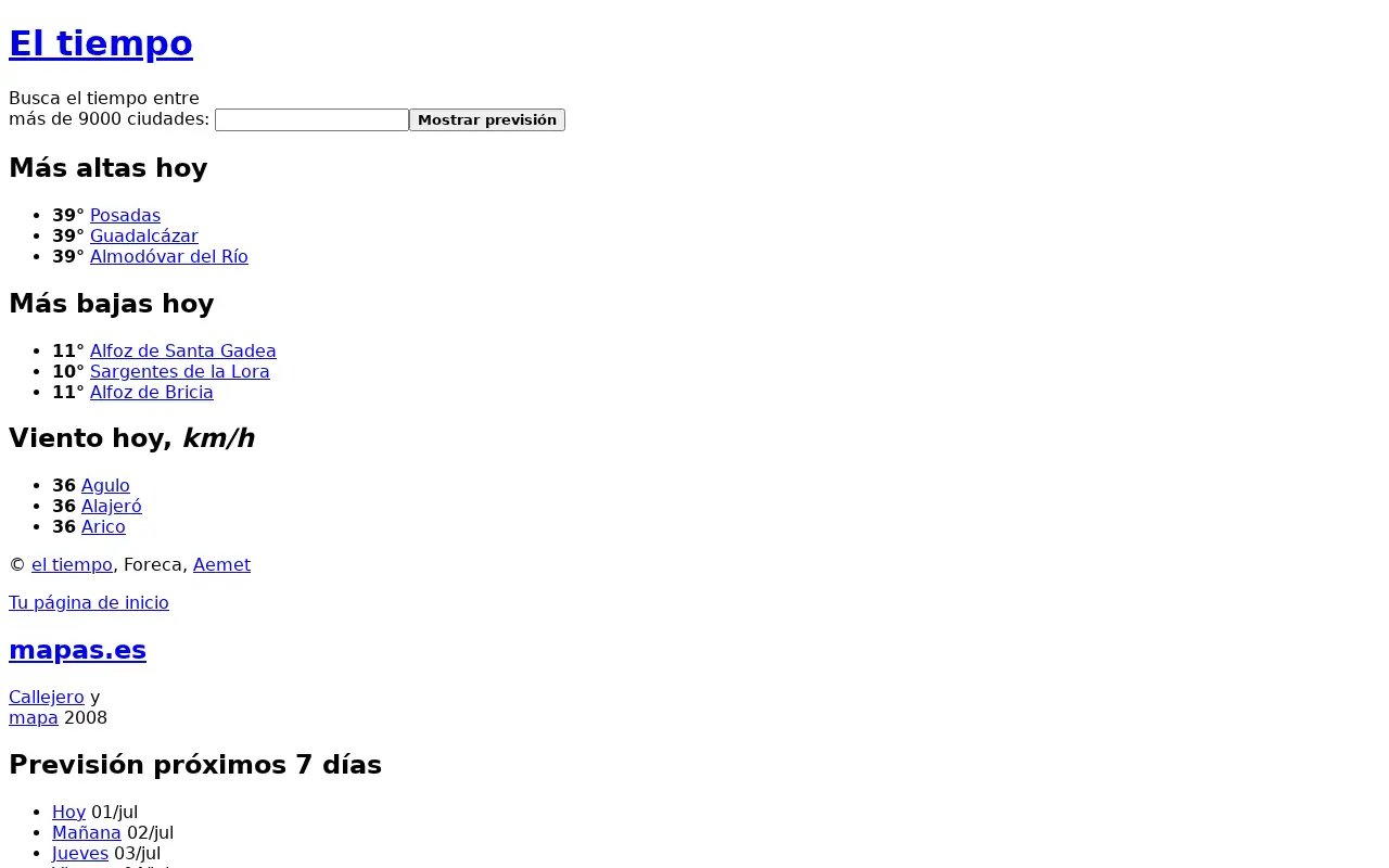 eltiempo.es in 2008