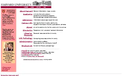 harvard.edu in 2001