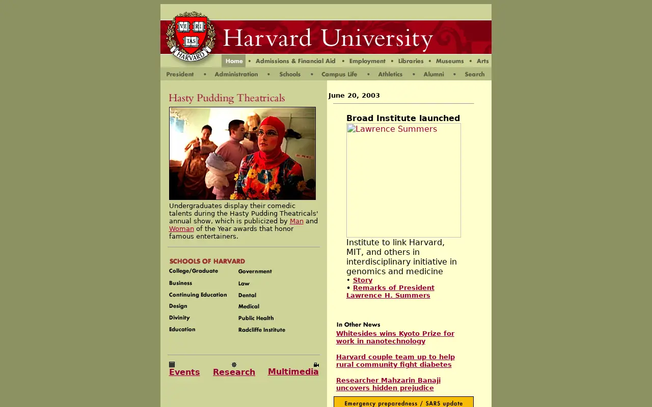 harvard.edu in 2003