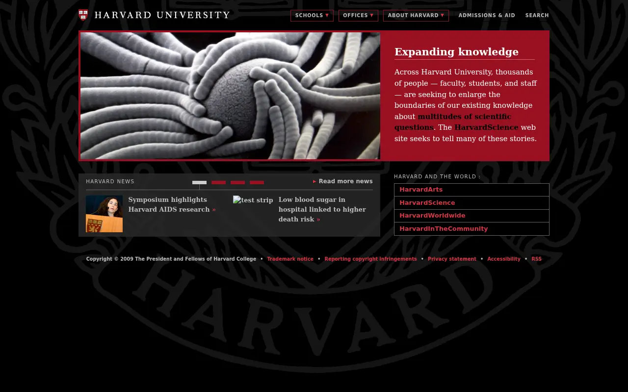 harvard.edu in 2009