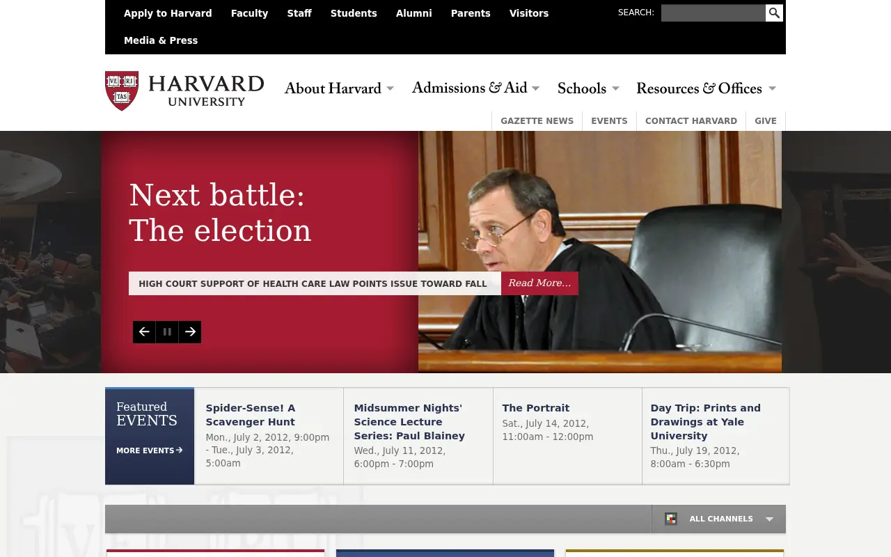 harvard.edu in 2012