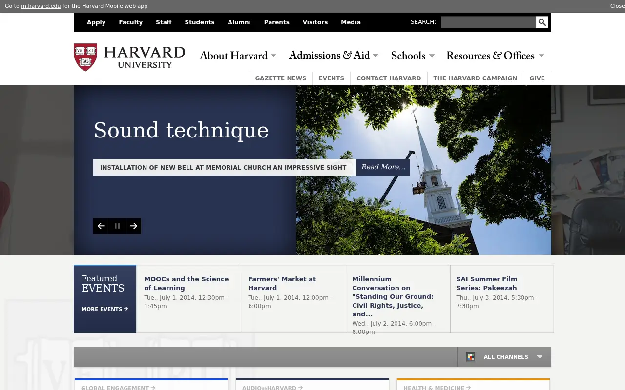 harvard.edu in 2014