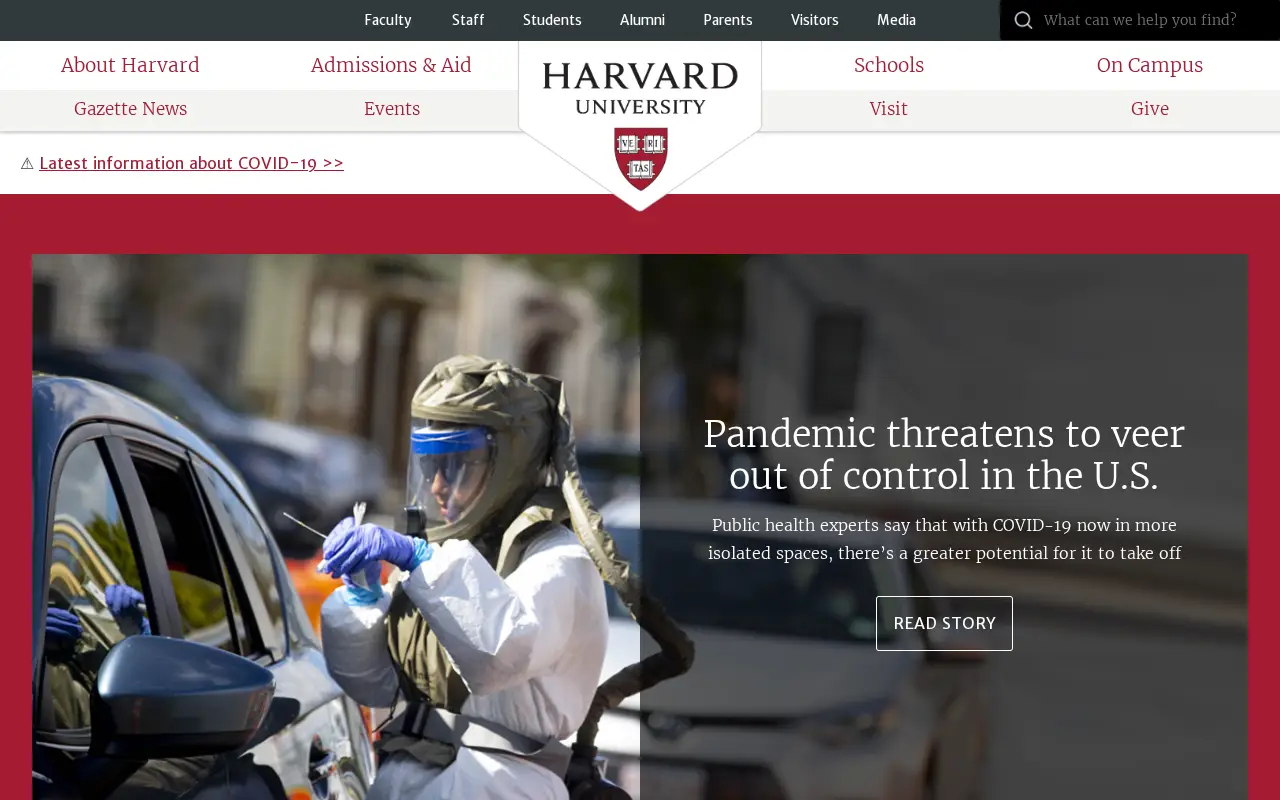 harvard.edu in 2020