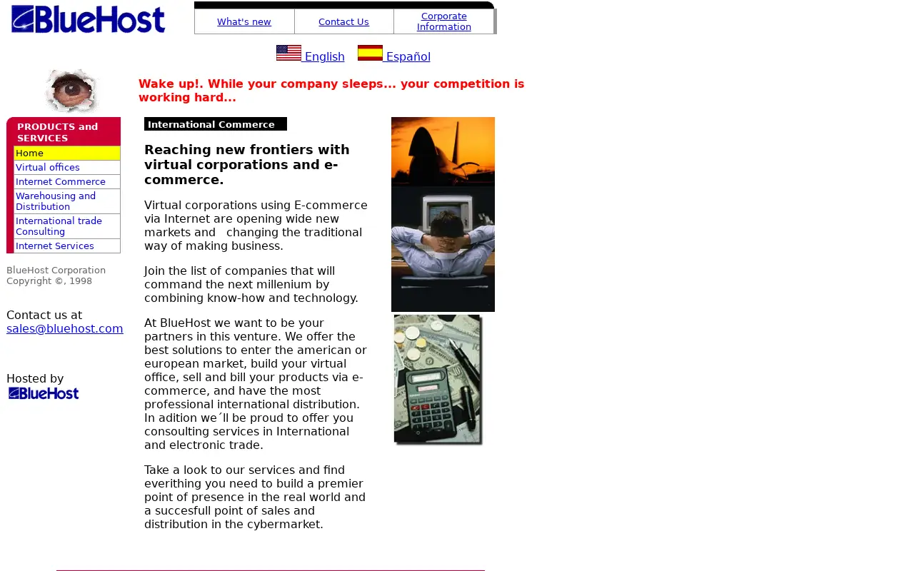 bluehost.com in 2000
