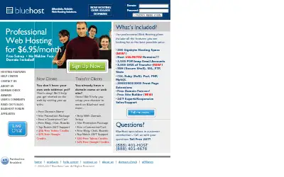 bluehost.com in 2007