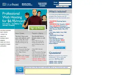 bluehost.com in 2009