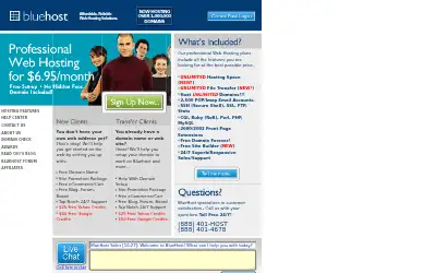 bluehost.com in 2010