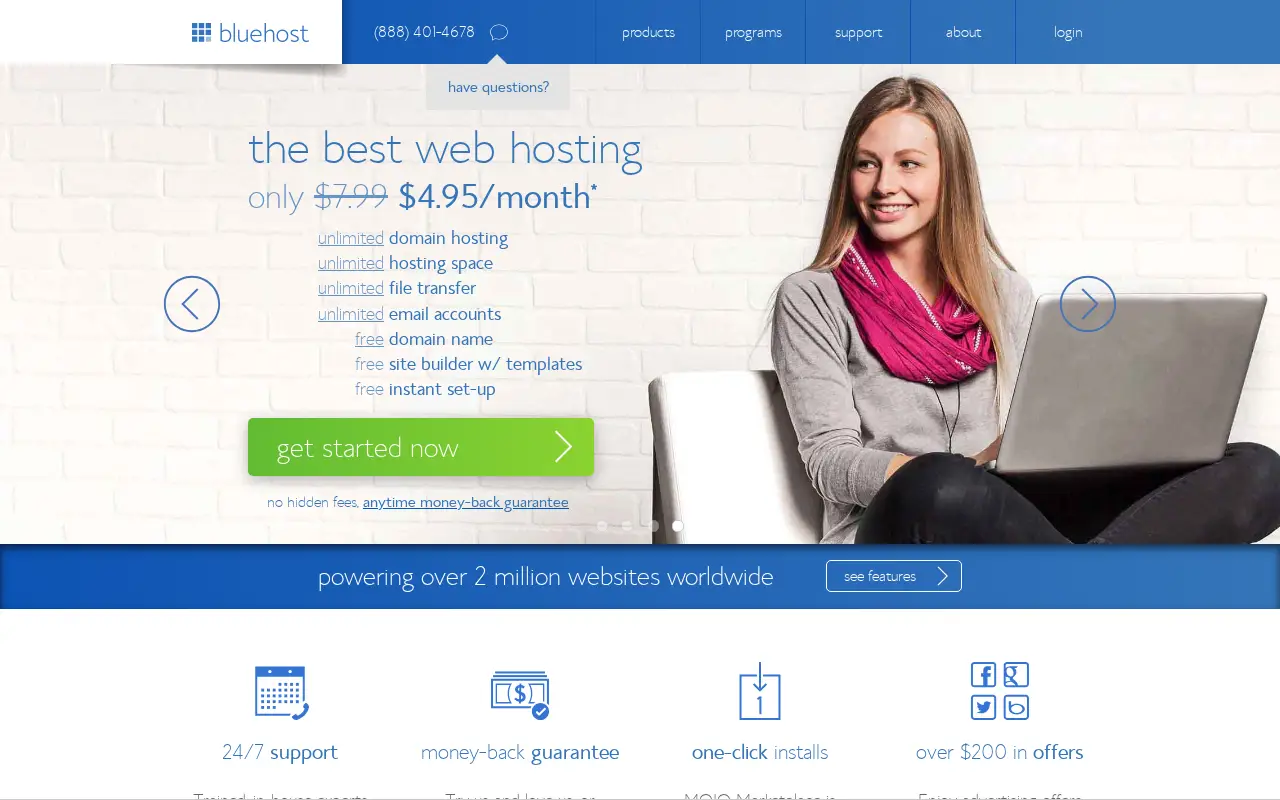 bluehost.com in 2014
