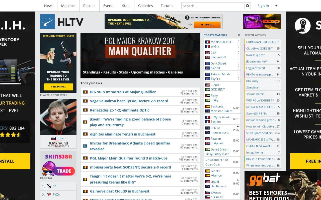 hltv.org on July 1, 2017