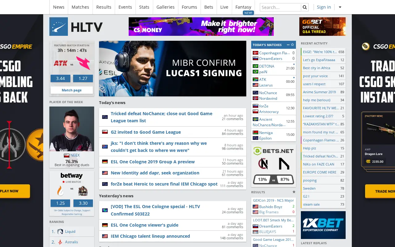 hltv.org in 2019