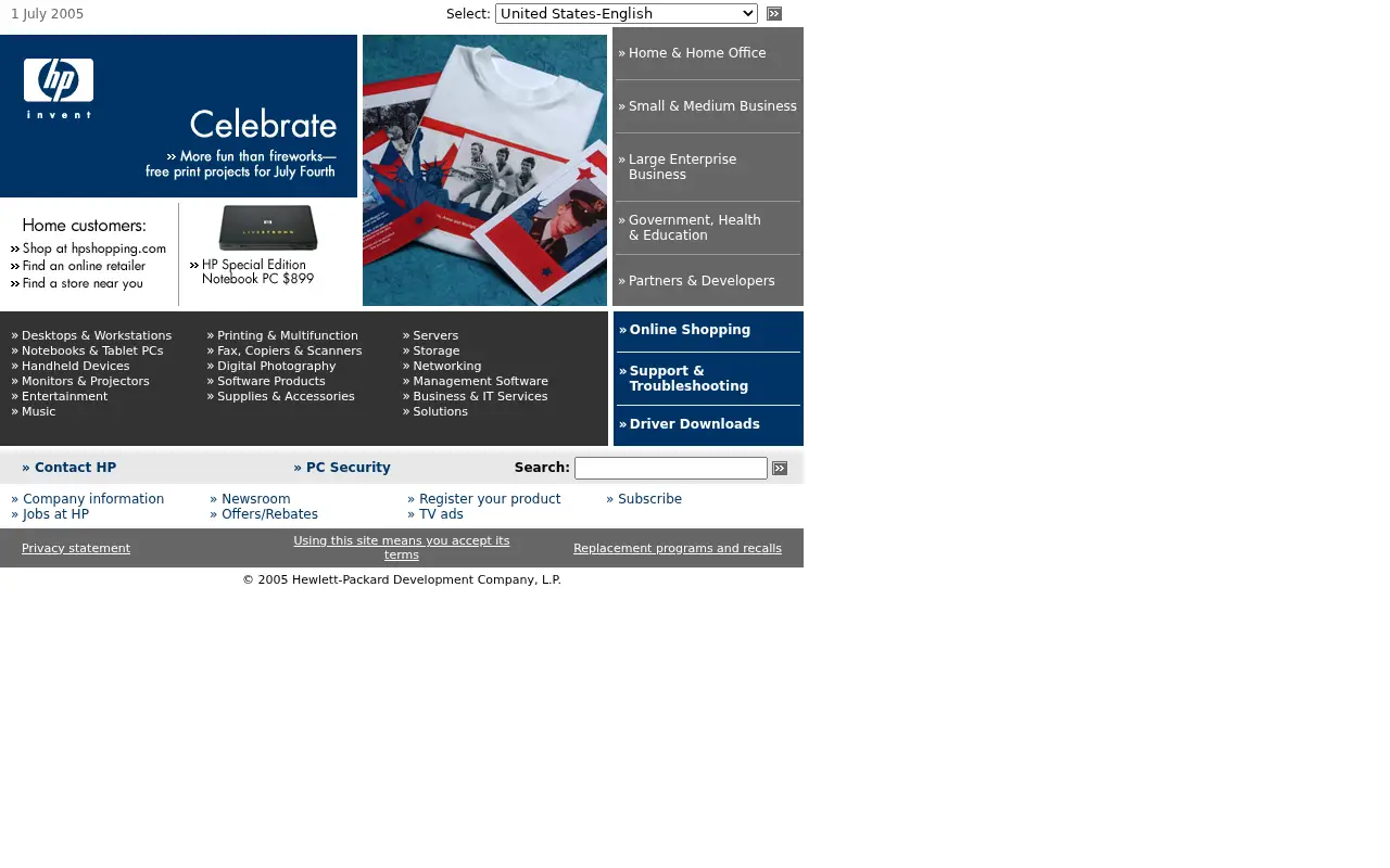 hp.com on July 1, 2005