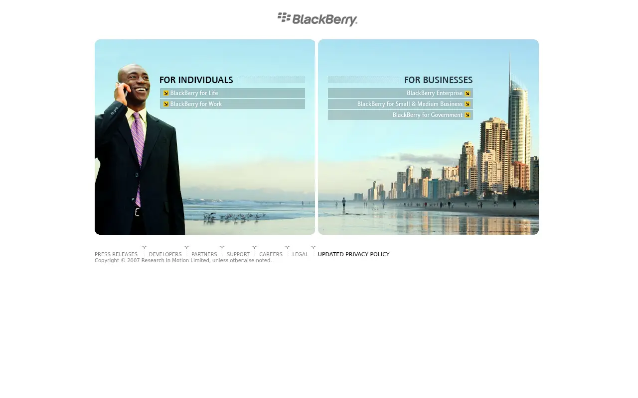 blackberry.com in 2007