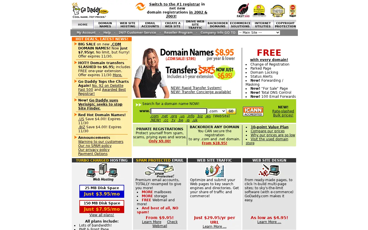 godaddy.com in 2003