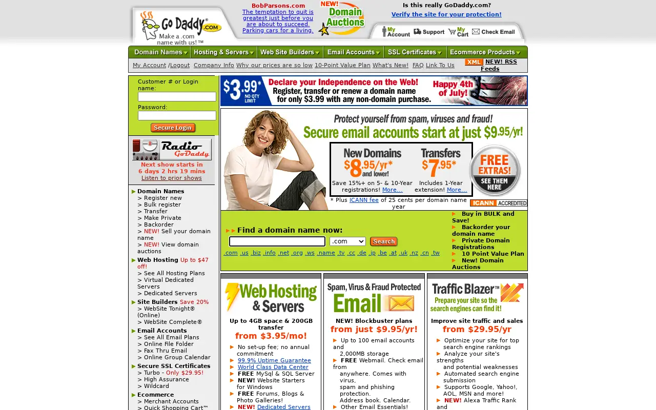 godaddy.com in 2005