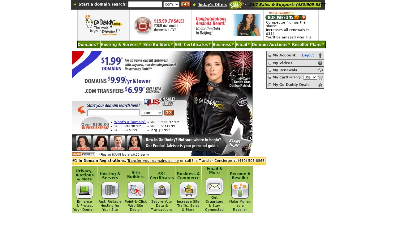godaddy.com in 2008