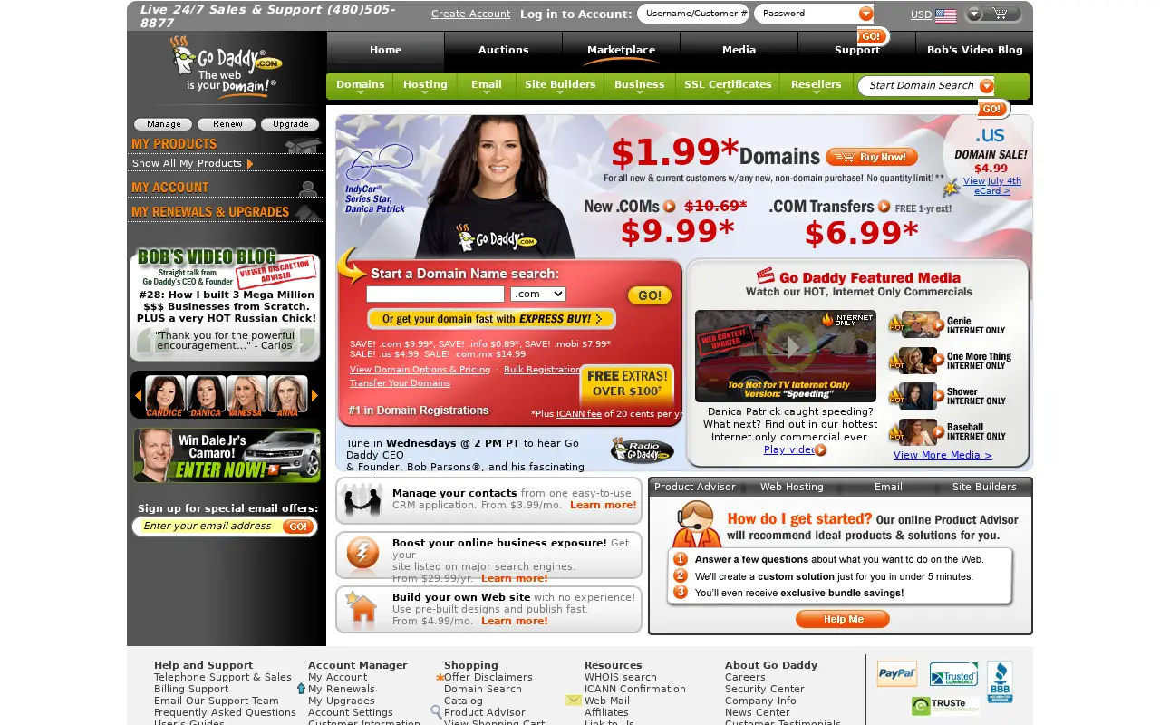 godaddy.com in 2009