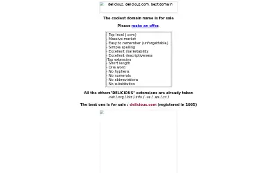 delicious.com in 2004