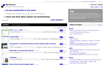 delicious.com in 2008