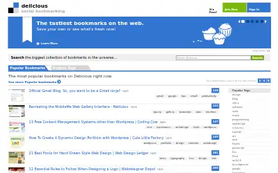 delicious.com in 2009