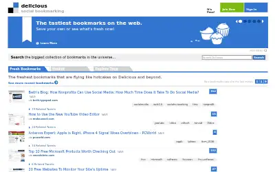 delicious.com in 2010