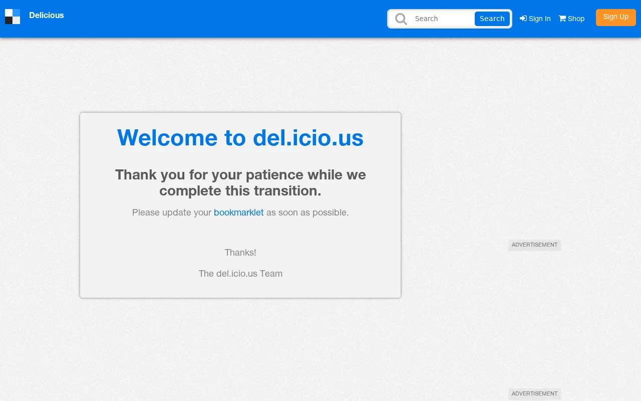 delicious.com in 2016