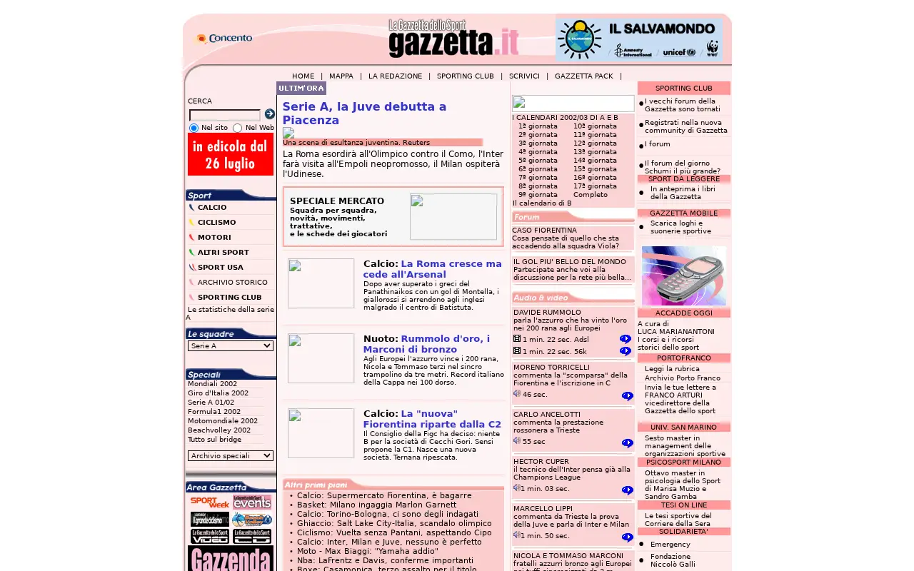 gazzetta.it on August 2, 2002