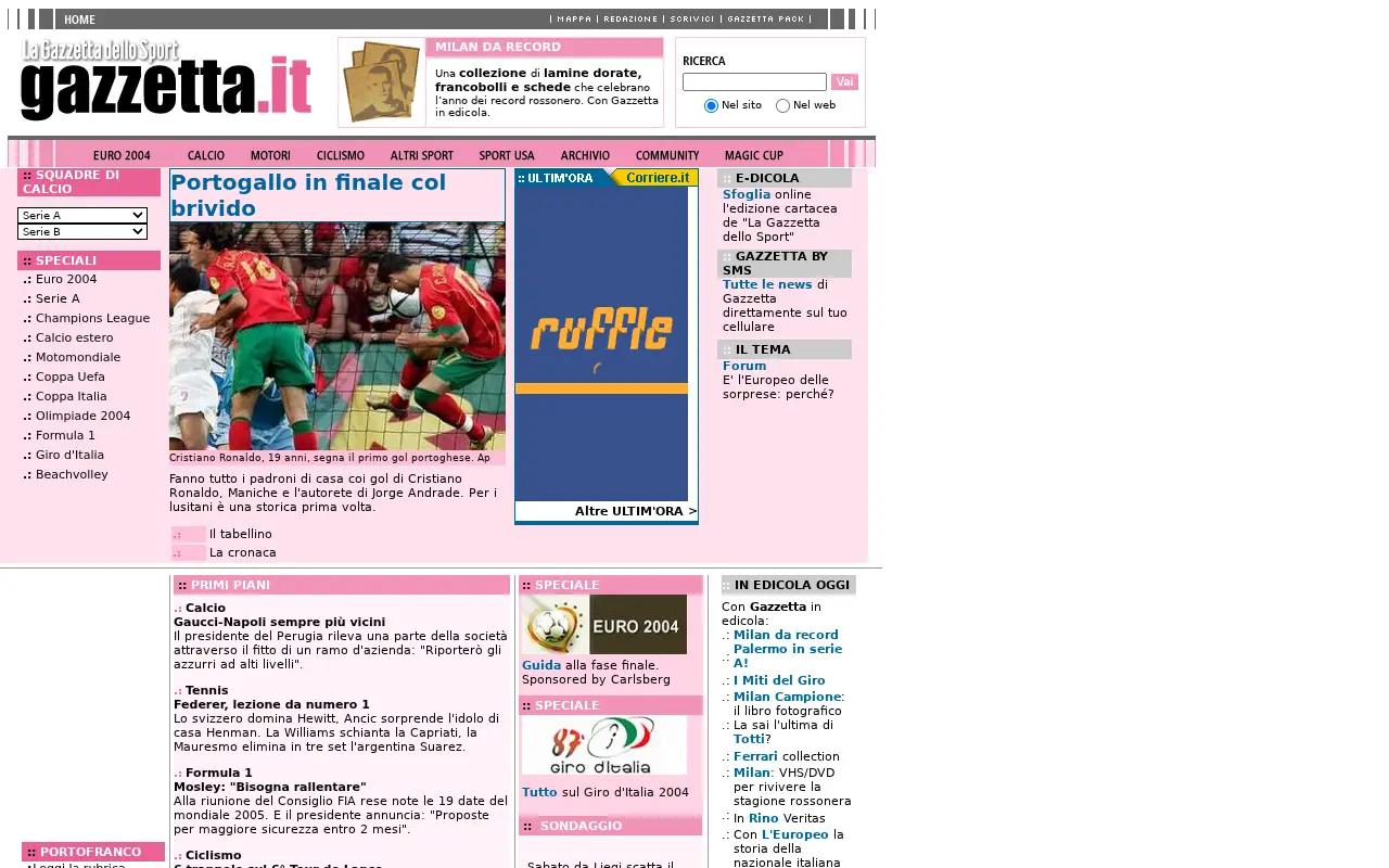 gazzetta.it on July 1, 2004