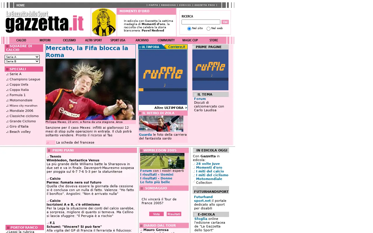 gazzetta.it on July 1, 2005