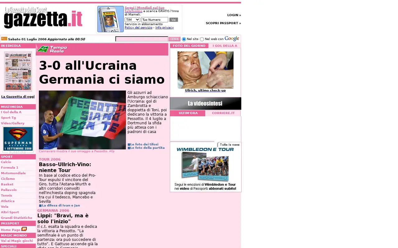 gazzetta.it in 2006