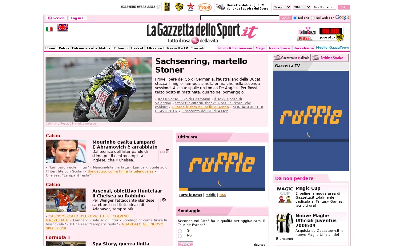 gazzetta.it in 2008