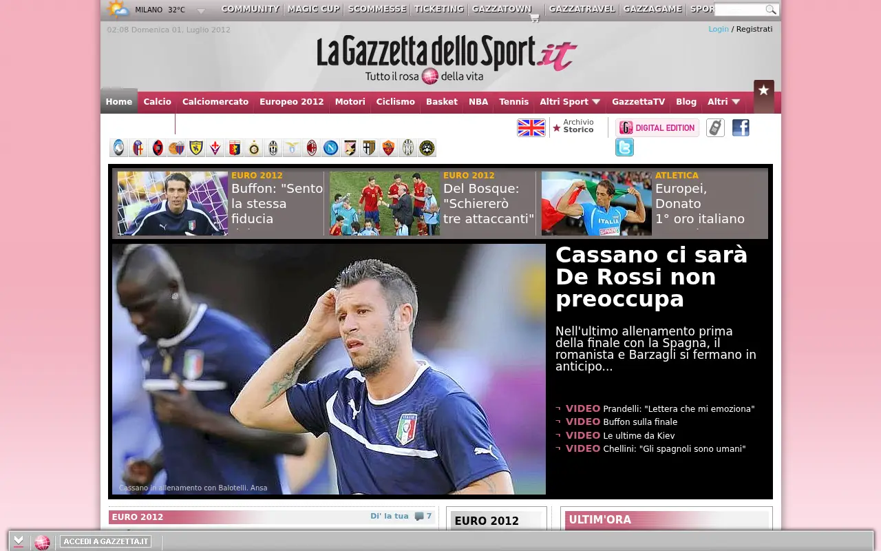 gazzetta.it on July 1, 2012