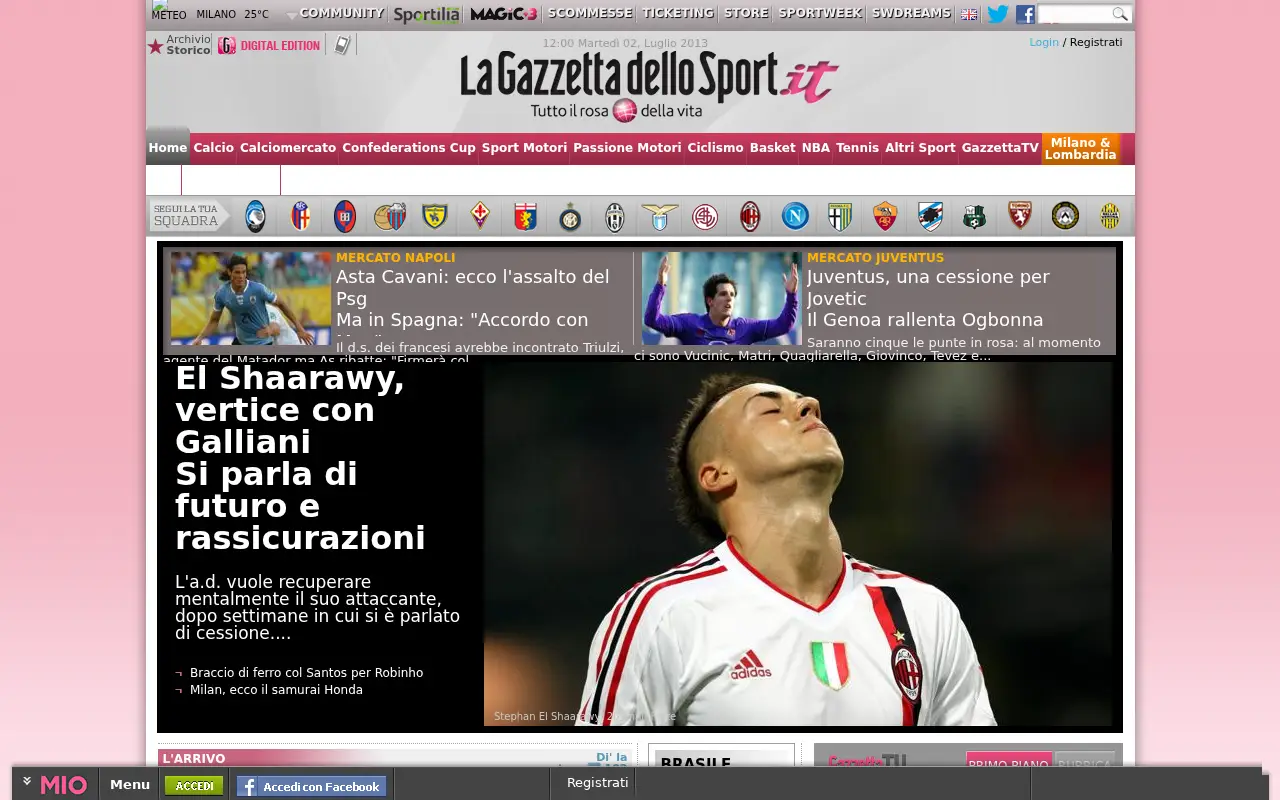 gazzetta.it in 2013