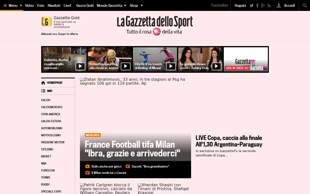 gazzetta.it on July 1, 2015