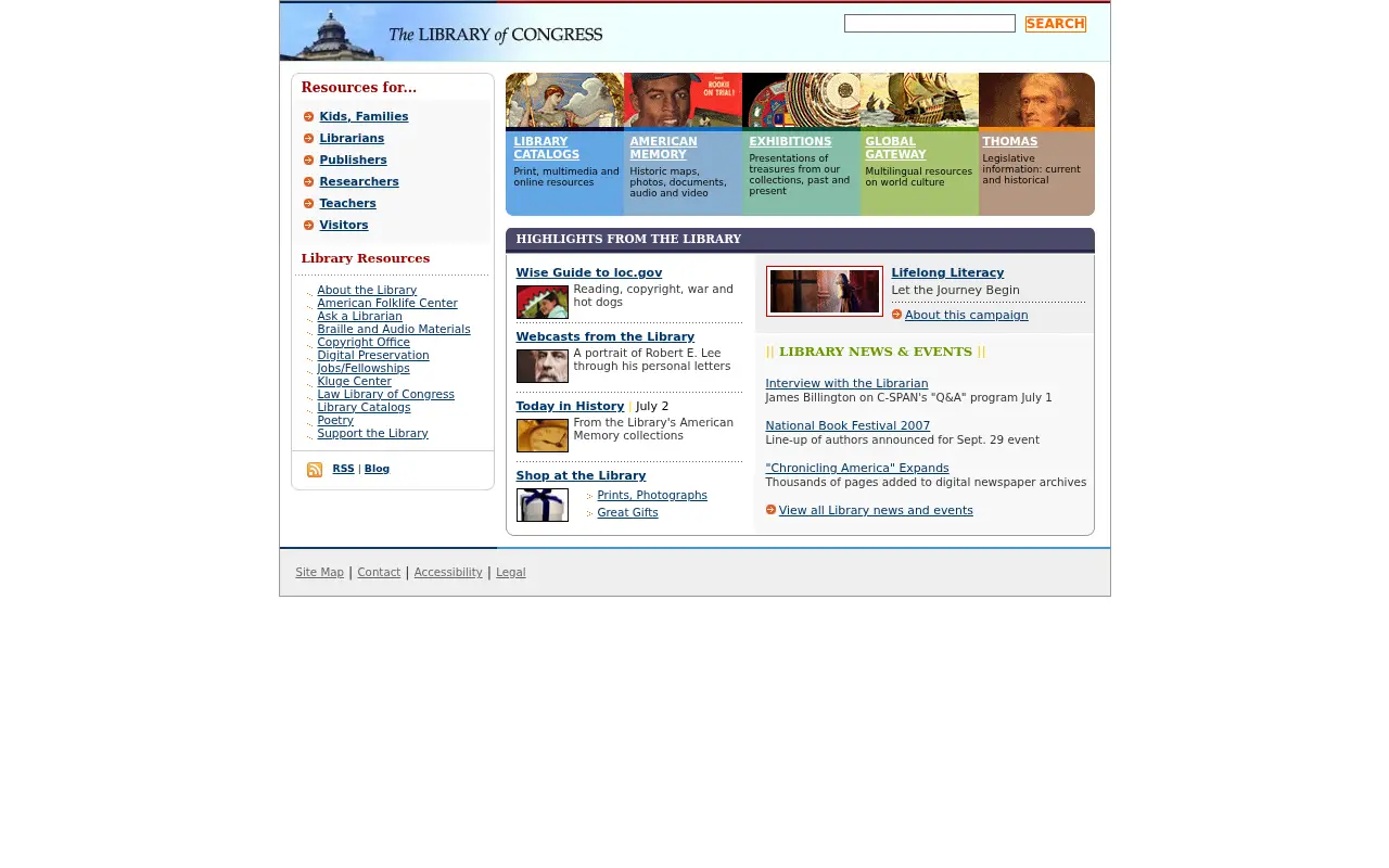 loc.gov in 2007