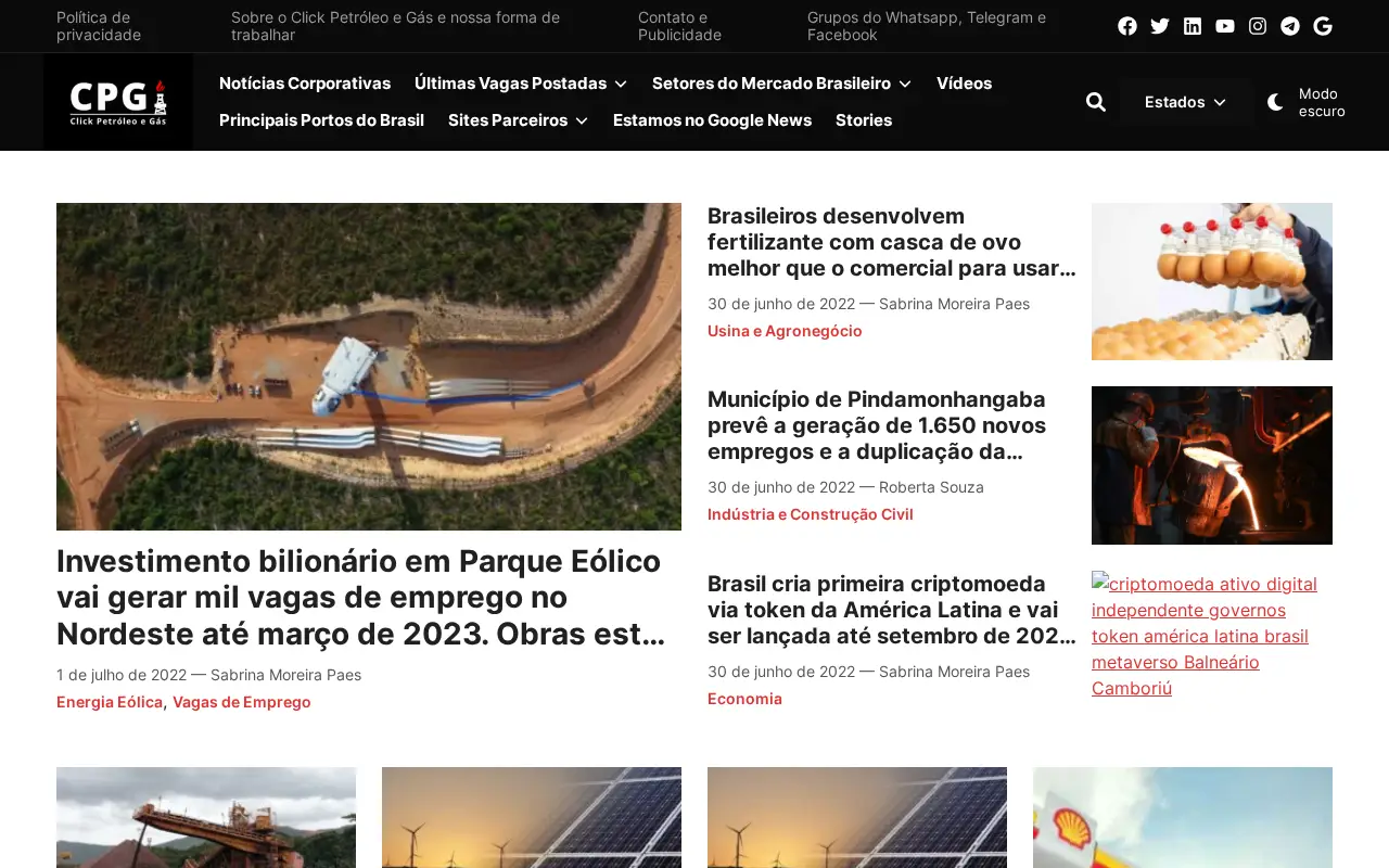 clickpetroleoegas.com.br in 2022