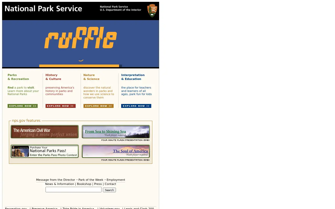 nps.gov in 2005