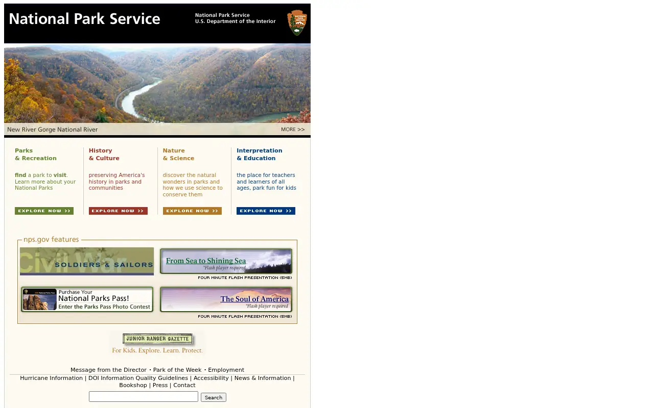 nps.gov in 2006