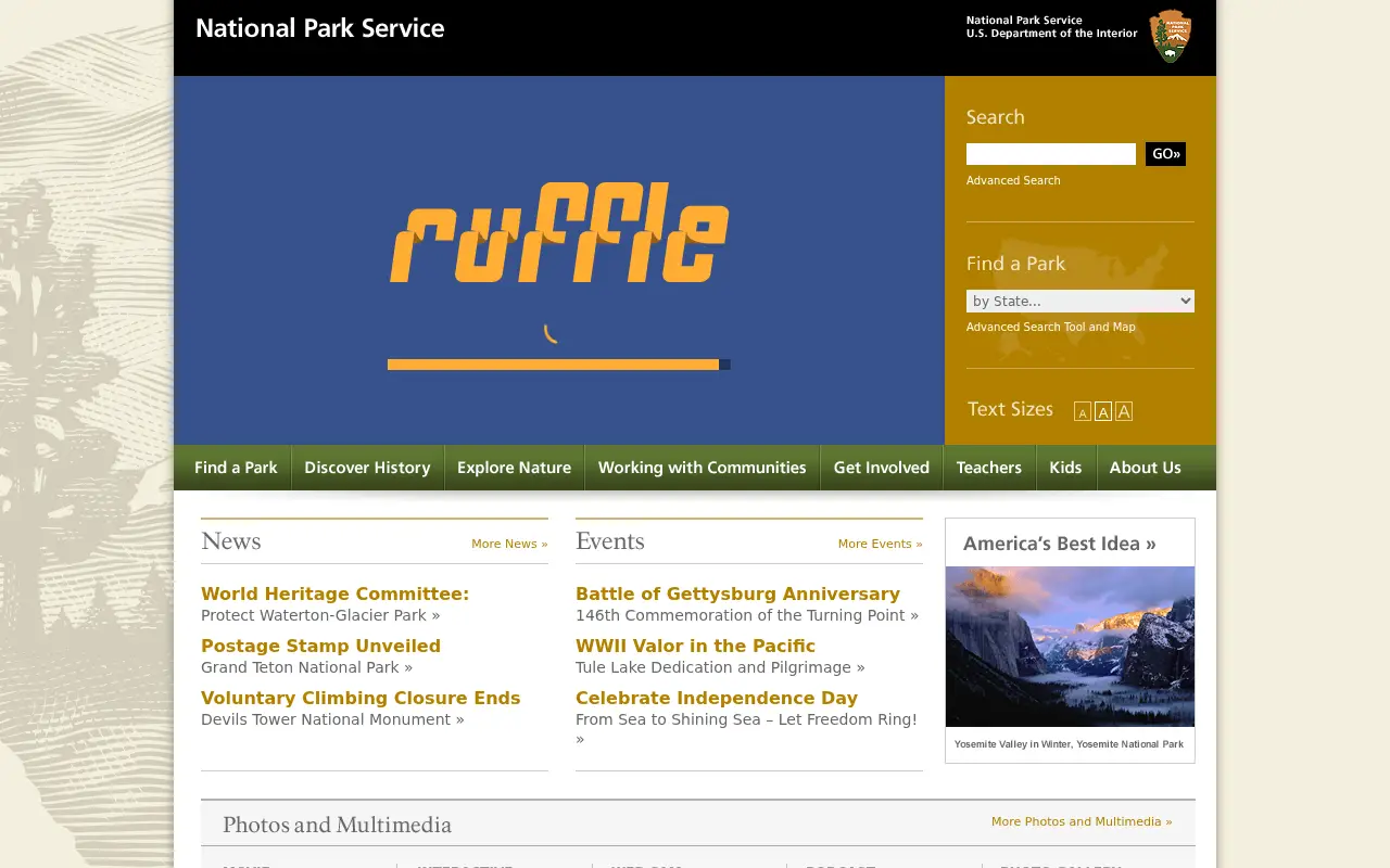 nps.gov in 2009