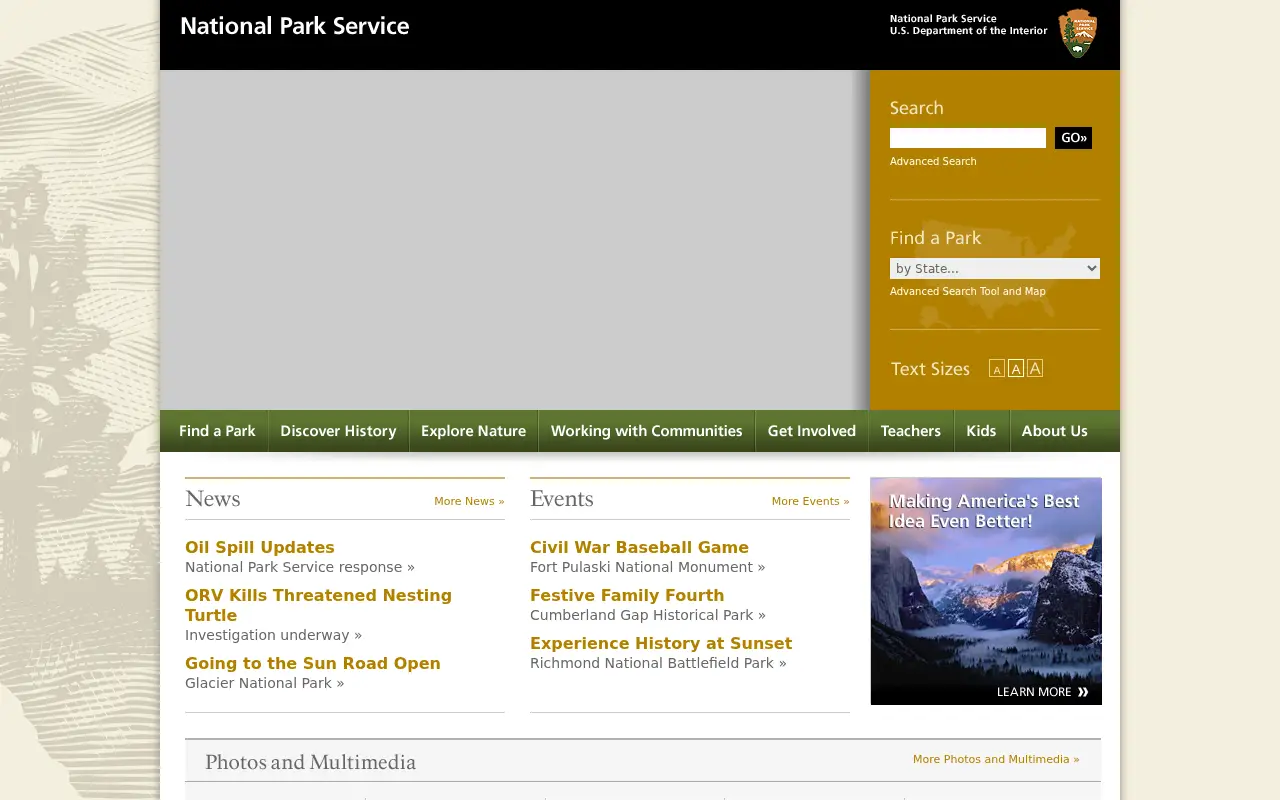 nps.gov in 2010