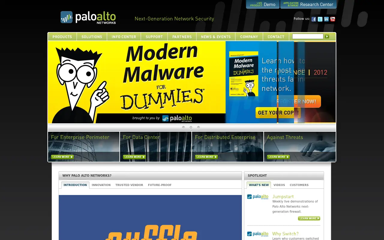 paloaltonetworks.com in 2012
