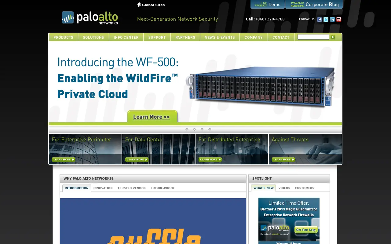 paloaltonetworks.com in 2013